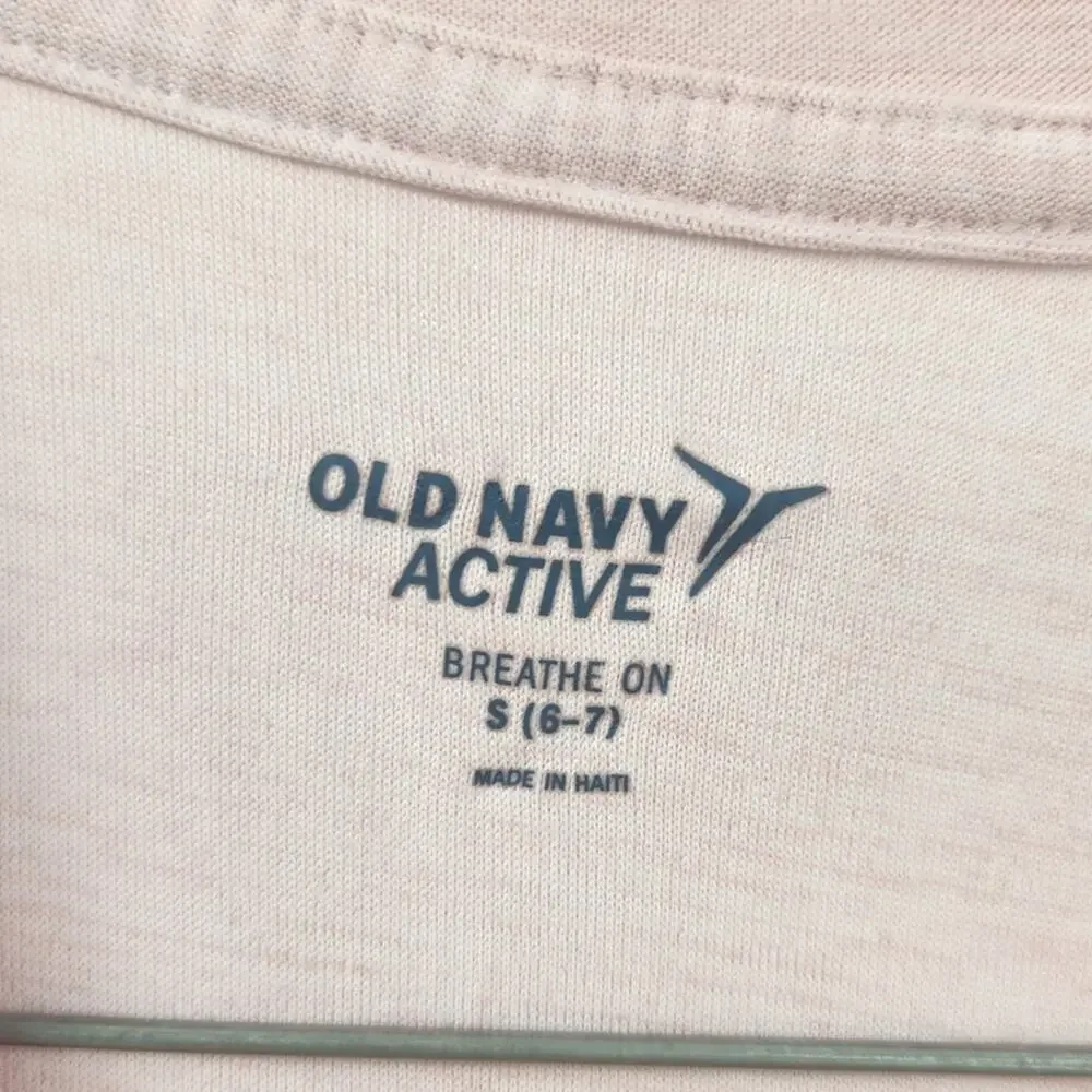 OLD NAVY Active Short Sleeve Pink Top Girls Size Small 6-7